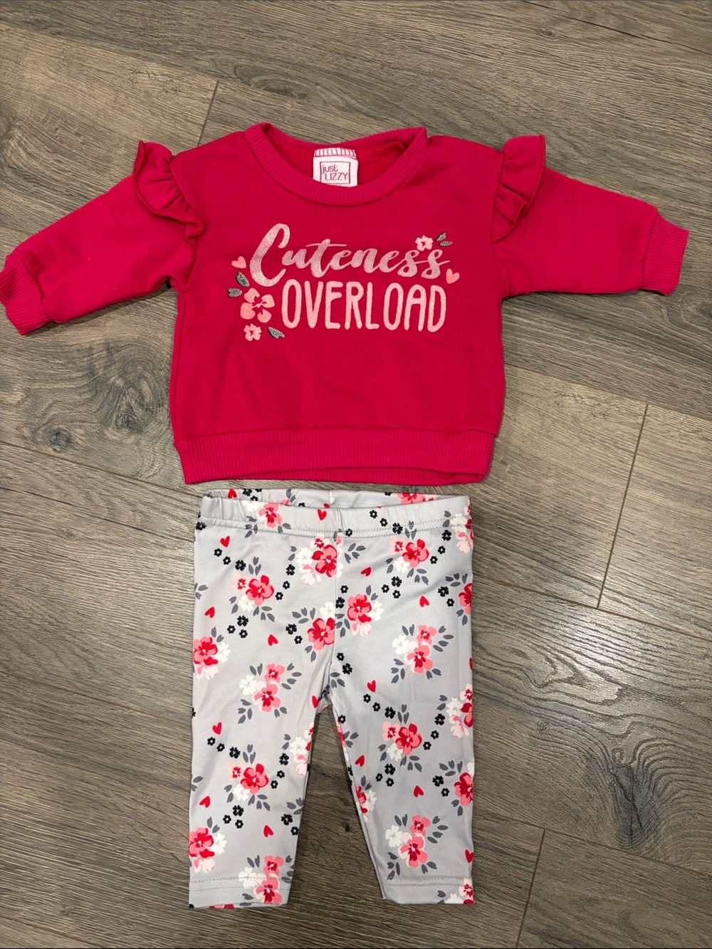 0-3 Months Just Lizzy matching sweatshirt & pants set - NWOT!  baby girl newborn